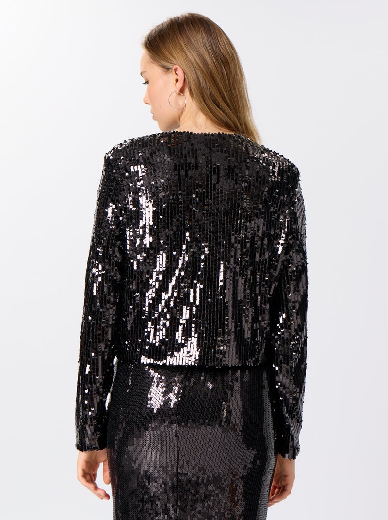 Chaqueta de lentejuelas Negro - Kiabi