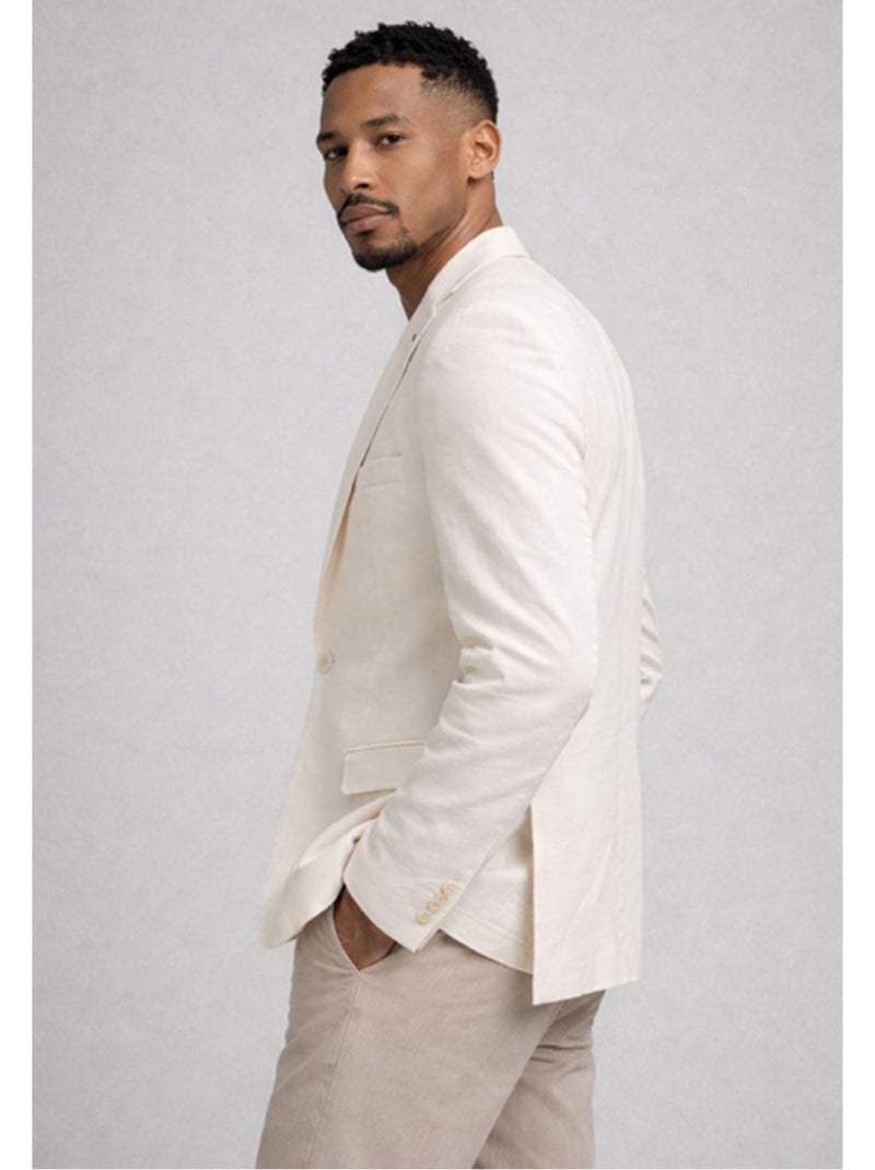 Chaqueta de lino Kebello Blanco - Kiabi