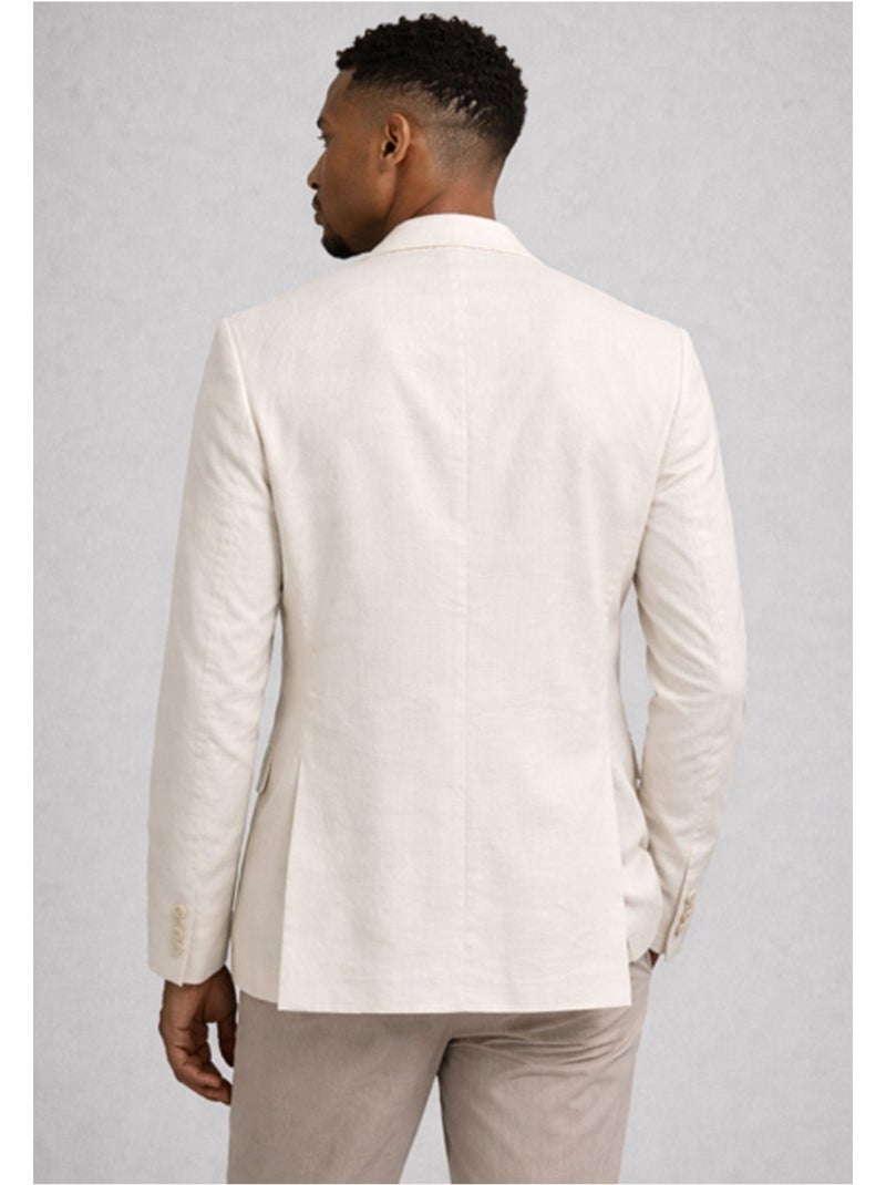 Chaqueta de lino Kebello Blanco - Kiabi
