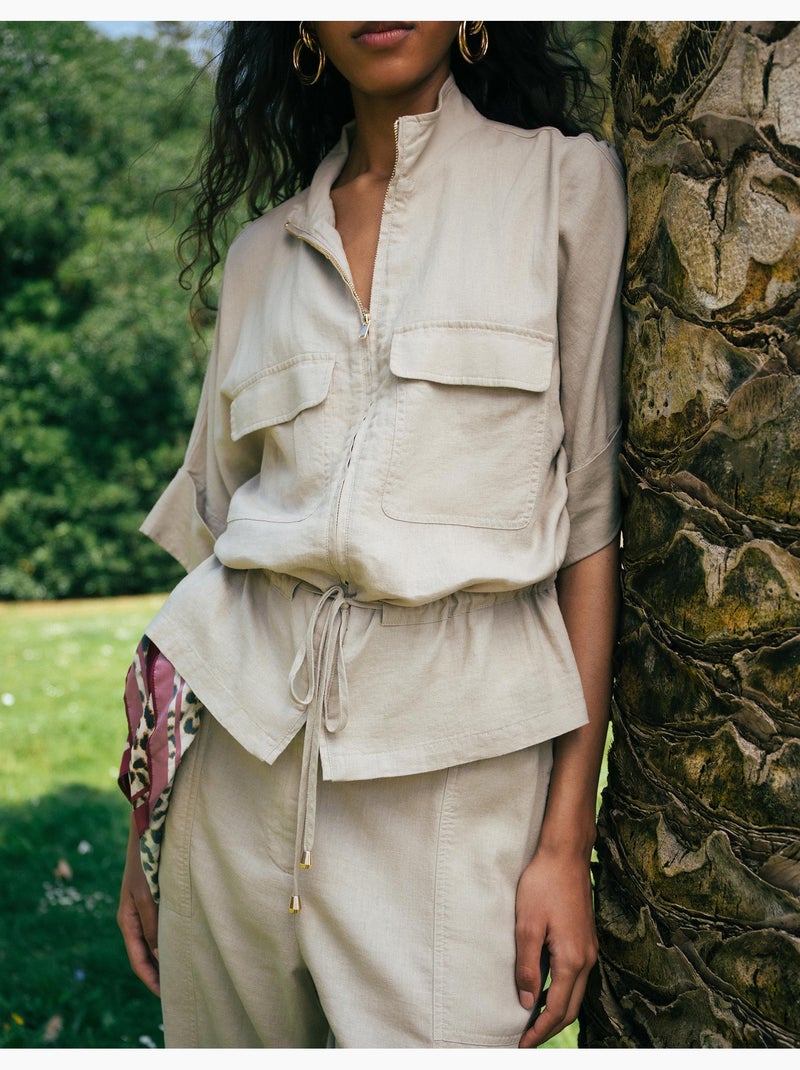 Chaqueta de lino, mo fashion Beige - Kiabi