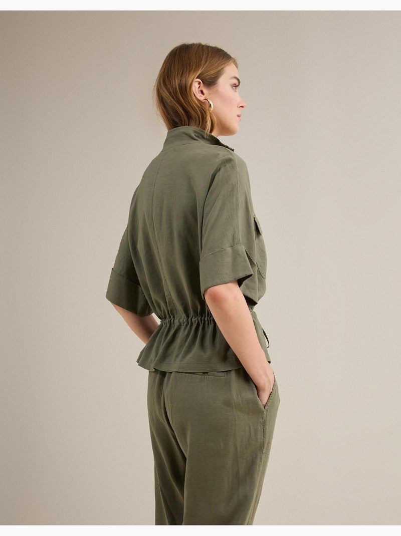 Chaqueta de lino, mo fashion Verde - Kiabi