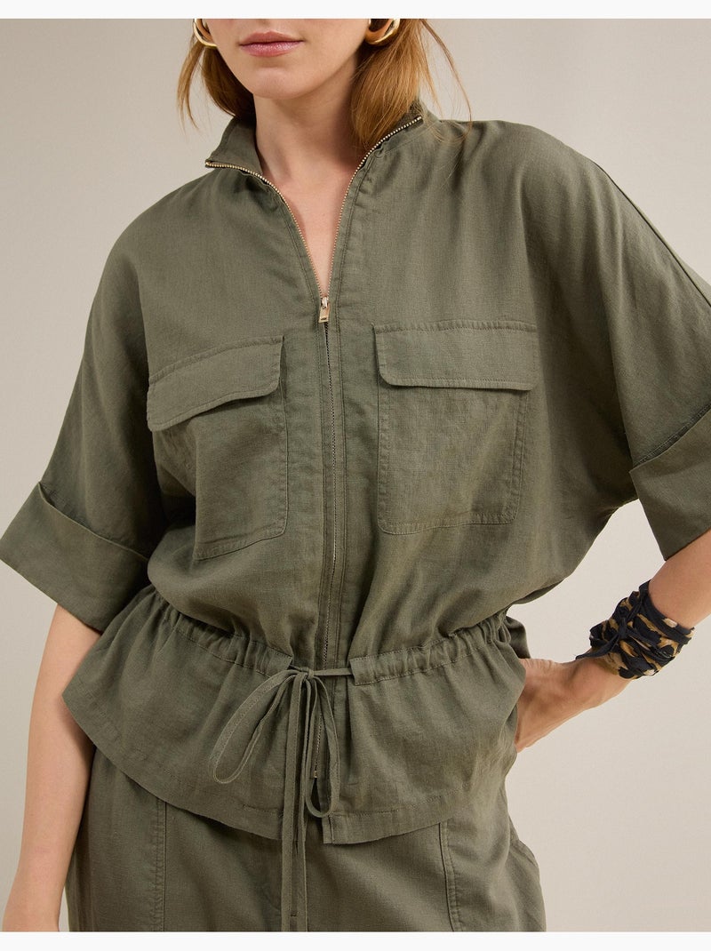 Chaqueta de lino, mo fashion Verde - Kiabi
