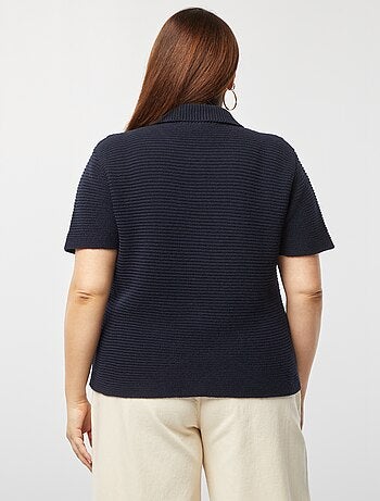 Chaqueta de manga corta de canalé