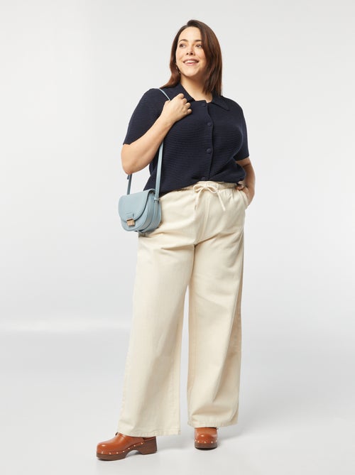 Chaqueta de manga corta de canalé - Kiabi