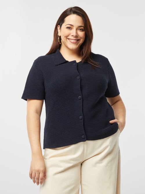 Chaqueta de manga corta de canalé - Kiabi