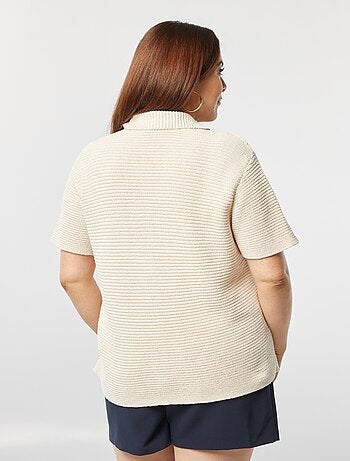 Chaqueta de manga corta de canalé