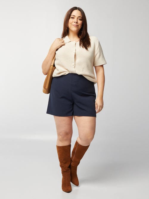 Chaqueta de manga corta de canalé - Kiabi