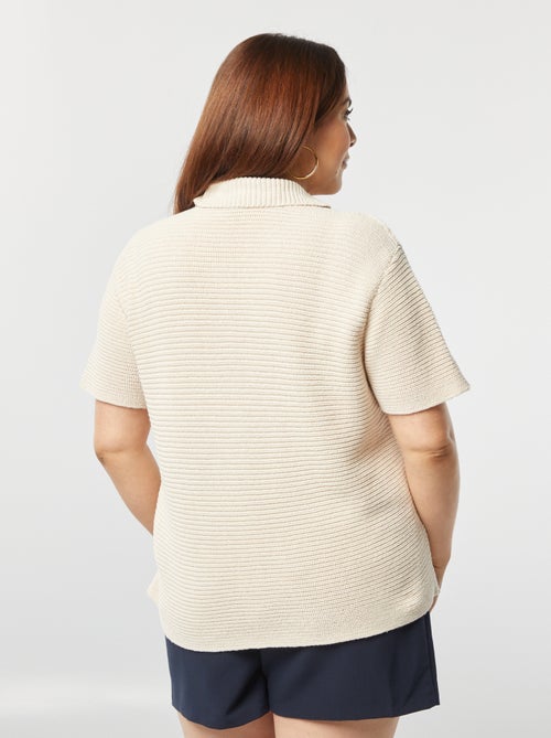 Chaqueta de manga corta de canalé - Kiabi