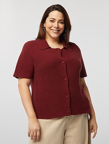 Chaqueta de manga corta de canalé