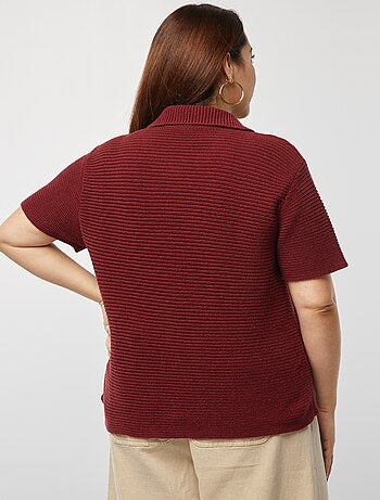 Chaqueta de manga corta de canalé