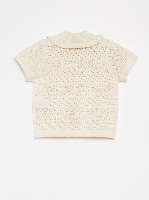 Chaqueta de manga corta de punto calado - Kiabi