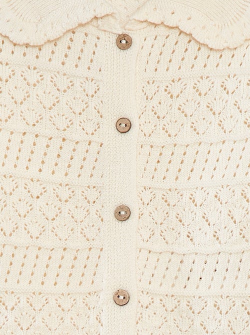 Chaqueta de manga corta de punto calado - Kiabi