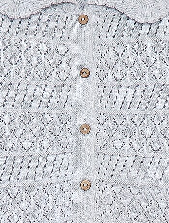 Chaqueta de manga corta de punto calado