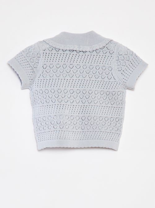 Chaqueta de manga corta de punto calado - Kiabi