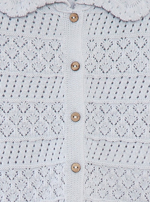 Chaqueta de manga corta de punto calado - Kiabi