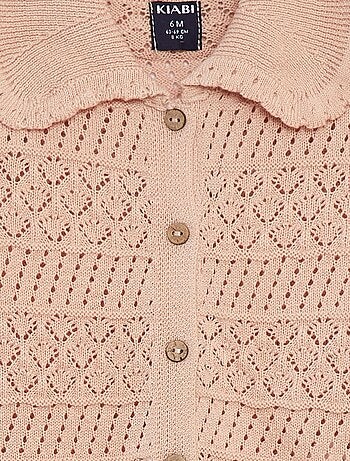 Chaqueta de manga corta de punto calado
