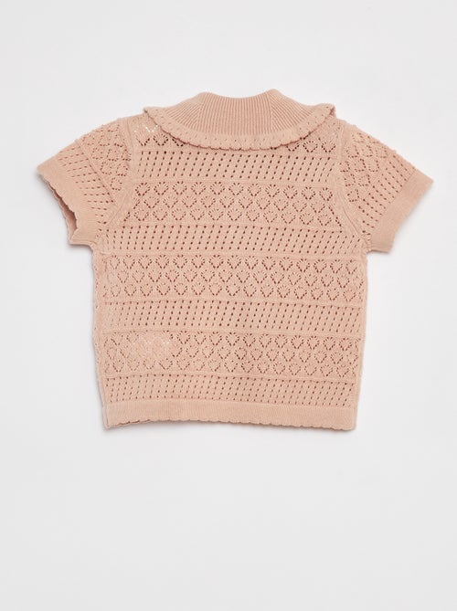 Chaqueta de manga corta de punto calado - Kiabi