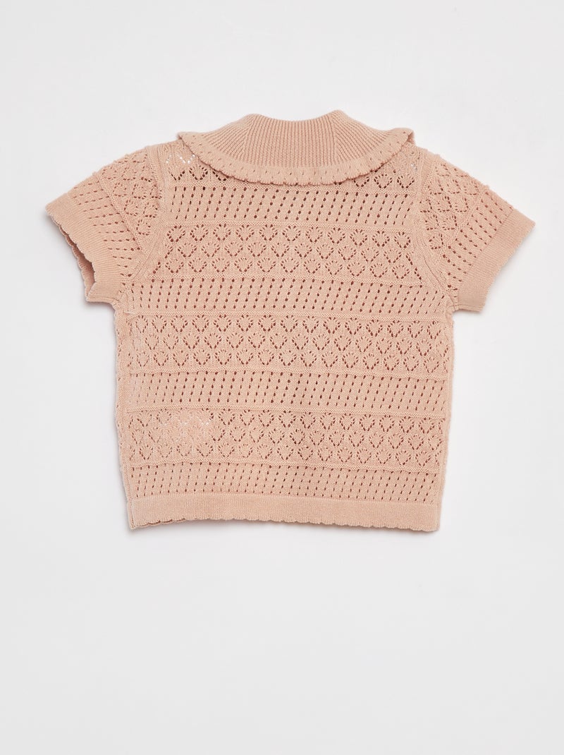 Chaqueta de manga corta de punto calado ROSA - Kiabi