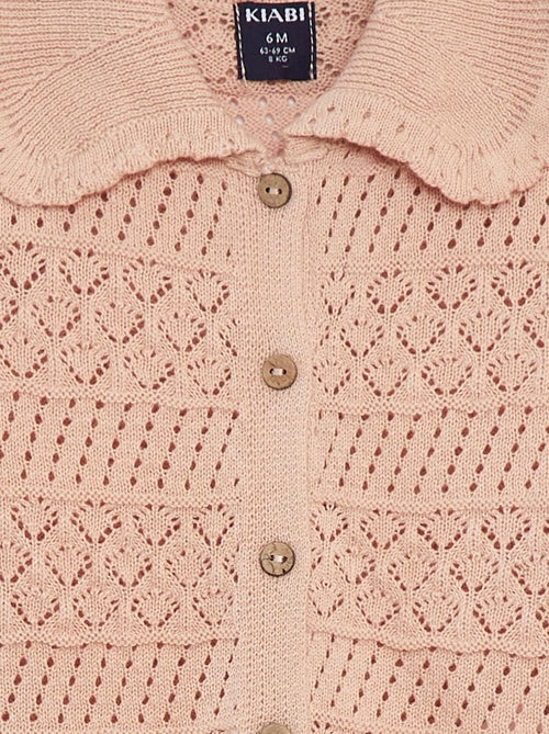 Chaqueta de manga corta de punto calado - Kiabi