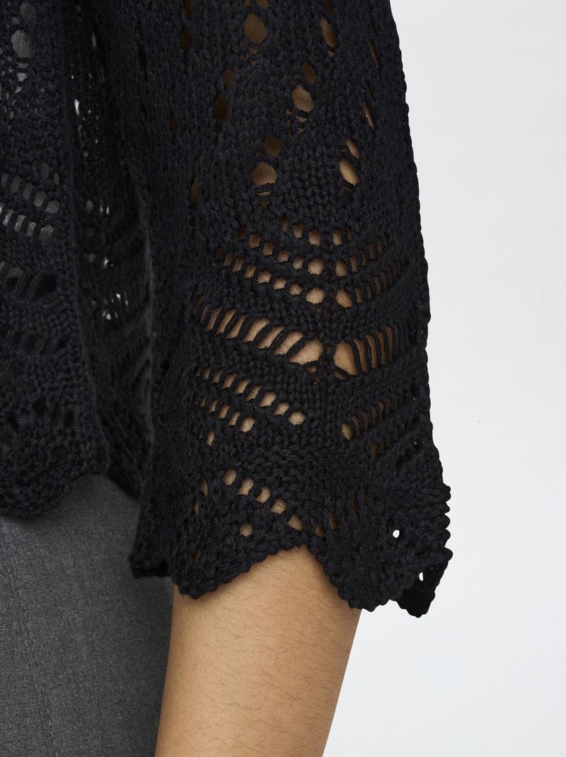 Chaqueta de manga larga de croché 'JDY' NEGRO - Kiabi