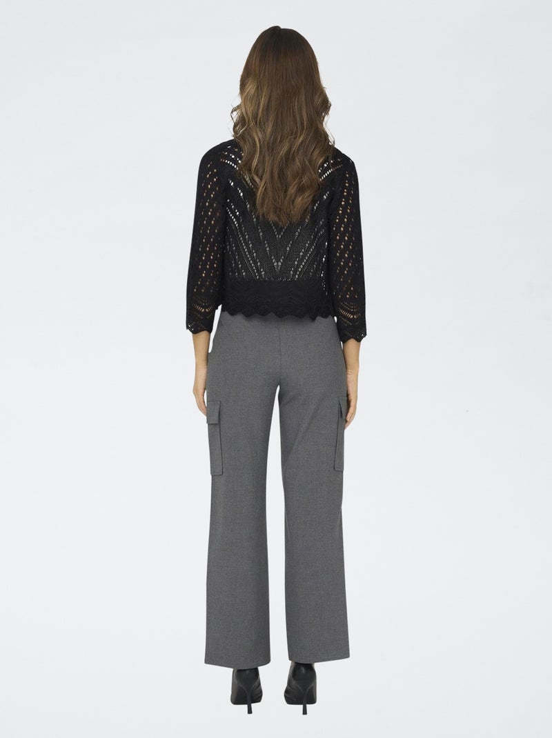 Chaqueta de manga larga de croché 'JDY' NEGRO - Kiabi