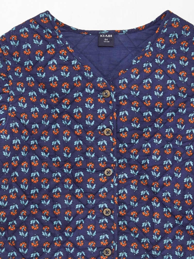 Chaqueta de manga larga de gasa de algodón AZUL - Kiabi