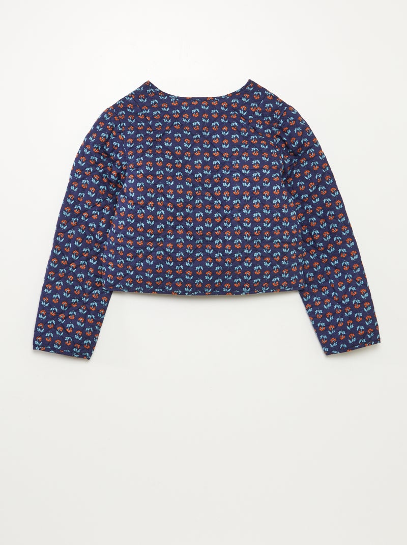 Chaqueta de manga larga de gasa de algodón AZUL - Kiabi