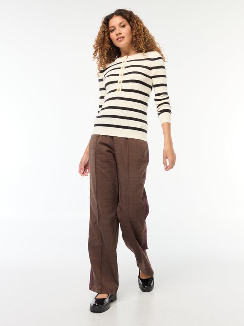 Chaqueta de manga larga de punto de canalé - Kiabi