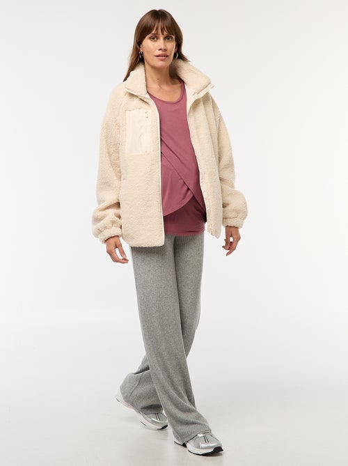 Chaqueta de maternidad efecto borreguito - Kiabi