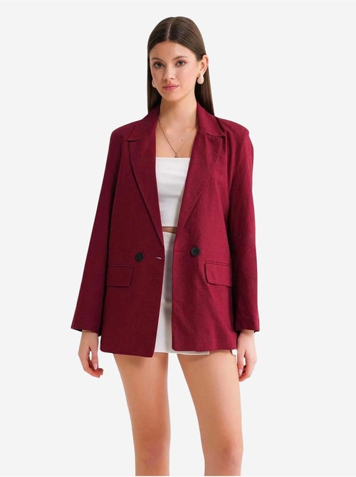 Chaqueta de mezcla de algodón y lino con cierre de botones y cuello camisero mixray - Kiabi Chaqueta de mezcla de algodón y lino con cierre de botones y cuello camisero mixray - Kiabi
