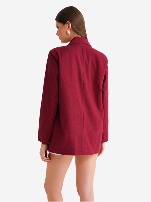 Chaqueta de mezcla de algodón y lino con cierre de botones y cuello camisero mixray - Kiabi Chaqueta de mezcla de algodón y lino con cierre de botones y cuello camisero mixray - Kiabi