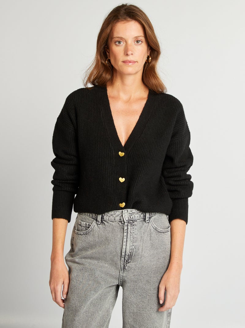 Chaqueta de mezcla de lana  - San Valentín negro - Kiabi