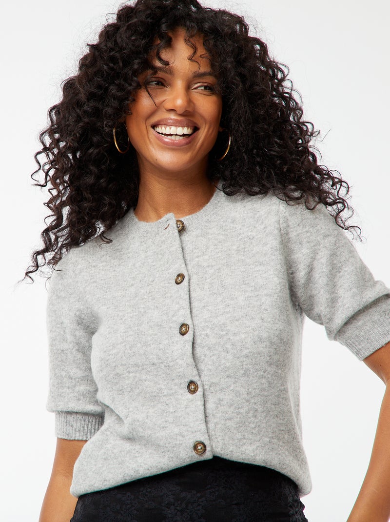 Chaqueta de mezcla de lana Gris - Kiabi