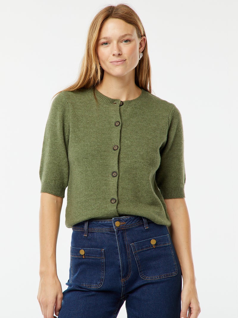 Chaqueta de mezcla de lana Verde - Kiabi