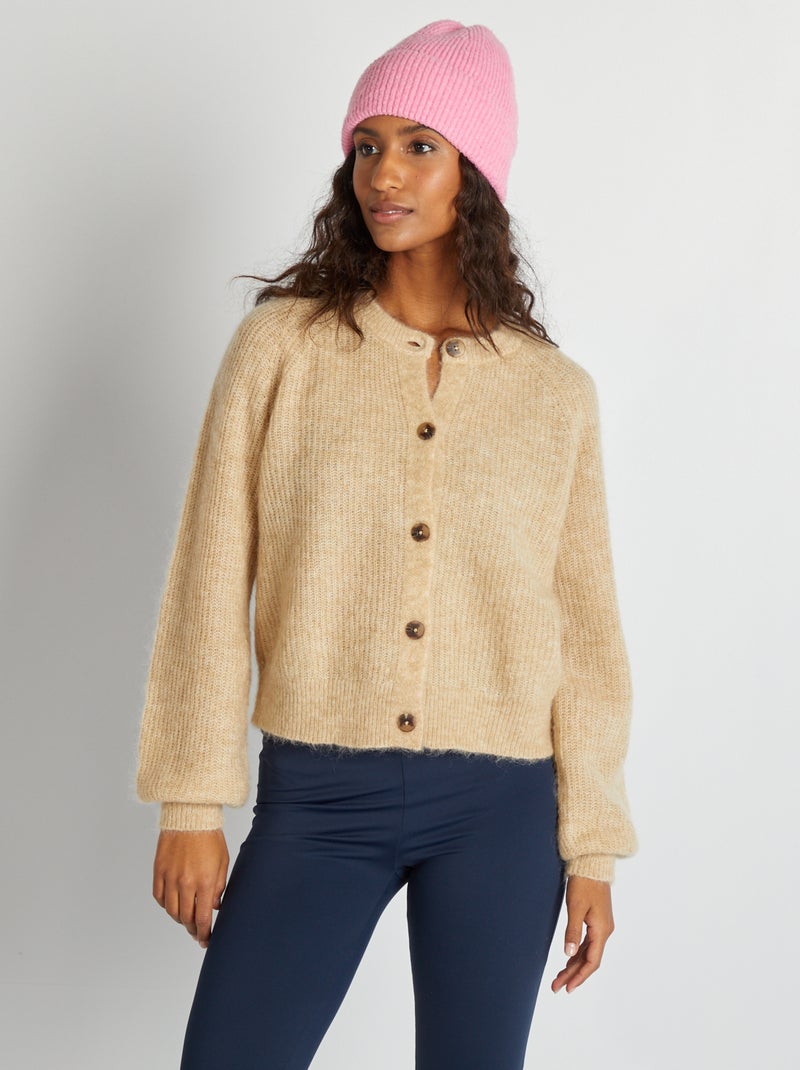 Chaqueta de mezcla de lana y mohair BEIGE - Kiabi