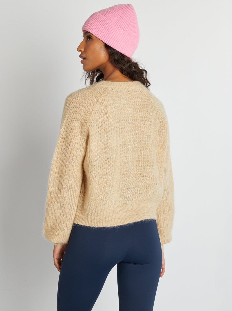 Chaqueta de mezcla de lana y mohair BEIGE - Kiabi