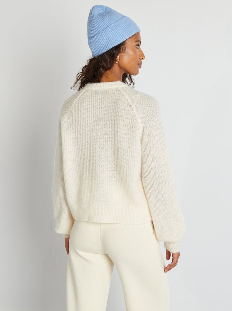 Chaqueta de mezcla de lana y mohair BLANCO - Kiabi
