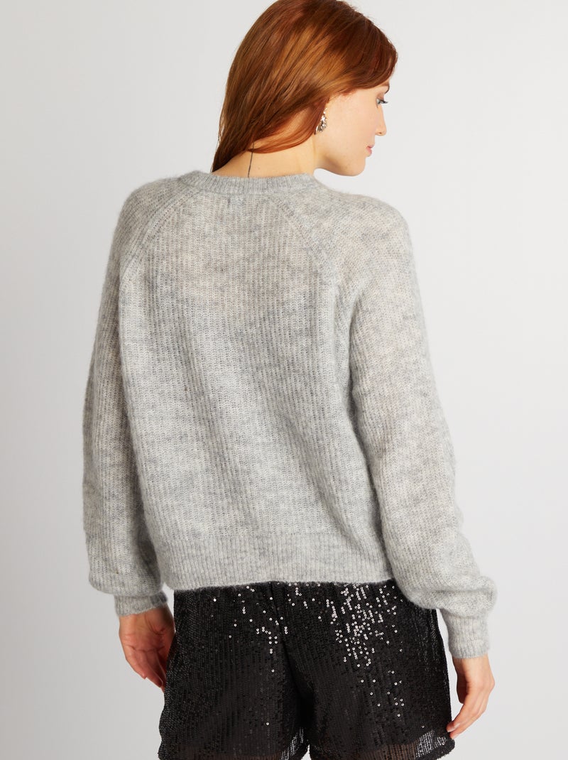 Chaqueta de mezcla de lana y mohair GRIS - Kiabi