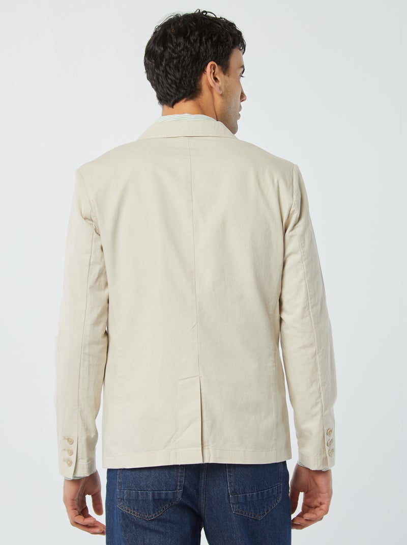 Chaqueta de mezcla de lino beige - Kiabi