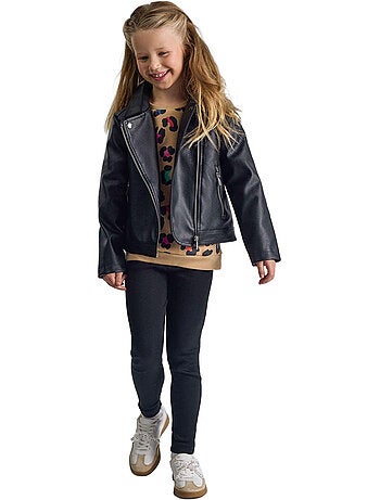 Chaqueta de motero diseño lisa niñas - minoti