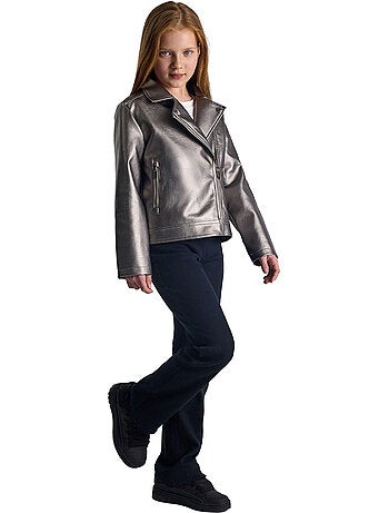 Chaqueta de motero diseño lisa niñas - minoti