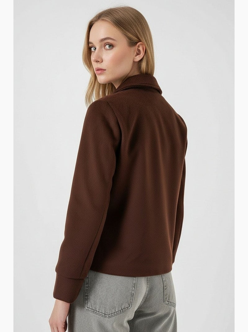 Chaqueta de motociclista cruzada con detalle de borla bdart Marrón chocolate - Kiabi