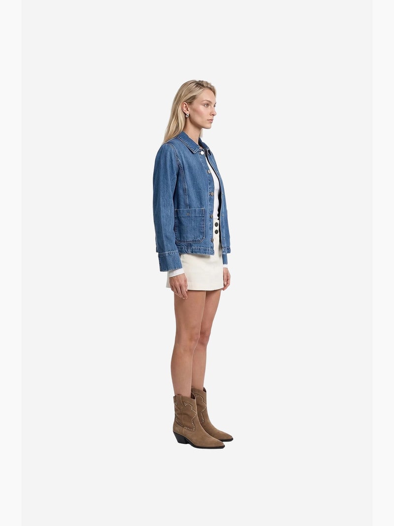 Chaqueta de mujer de algodón tencel dilvin Azul zafiro - Kiabi
