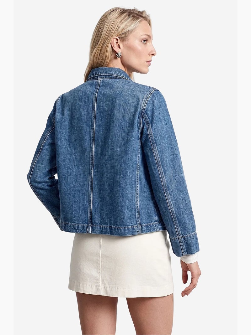 Chaqueta de mujer de algodón tencel dilvin Azul zafiro - Kiabi