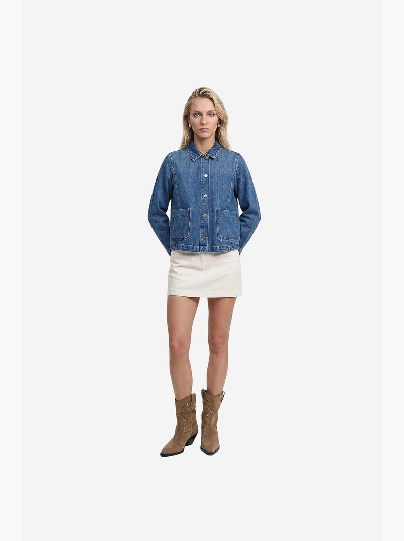 Chaqueta de mujer de algodón tencel dilvin Azul zafiro - Kiabi