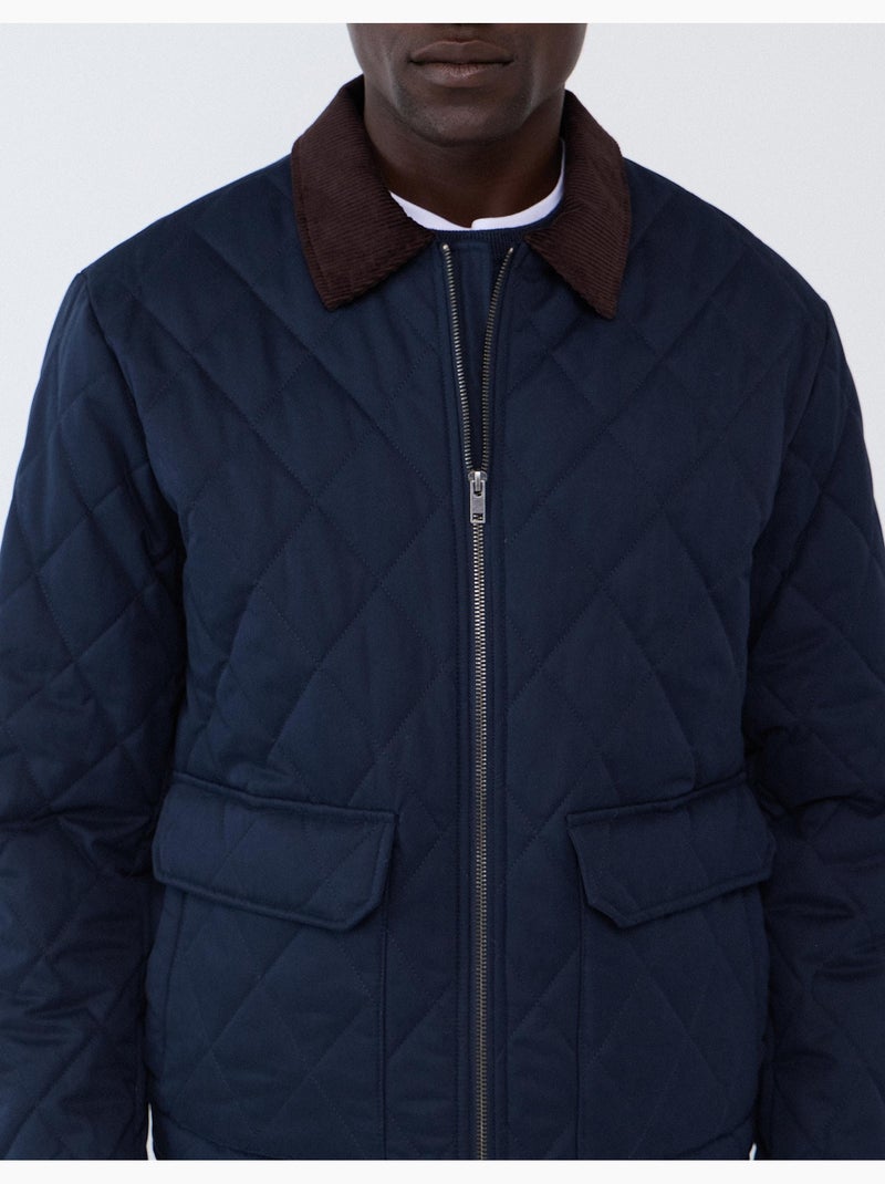 Chaqueta de pana con cuello, mo fashion Azul - Kiabi