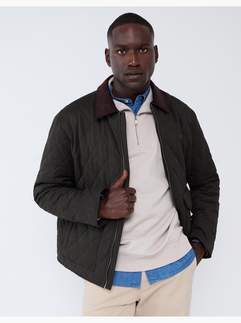 Chaqueta de pana con cuello, mo fashion Verde - Kiabi