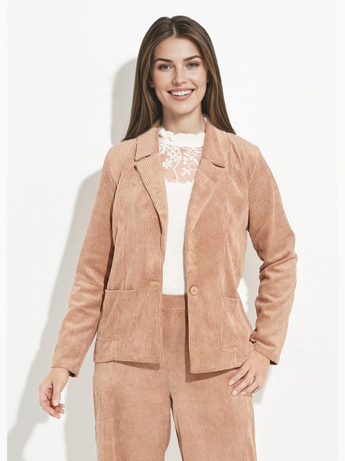 Chaqueta de pana de cintura ancha, cuello sastre - Afibel - Kiabi