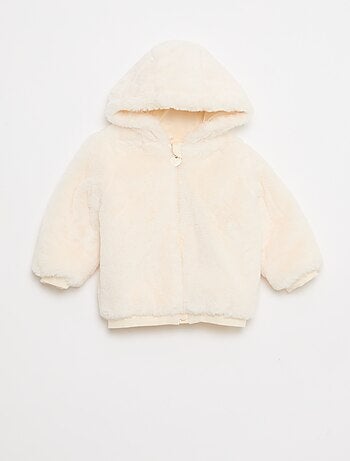 Chaqueta de pelo sintético con capucha
