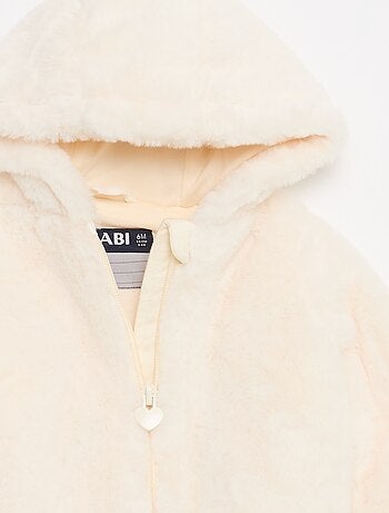 Chaqueta de pelo sintético con capucha